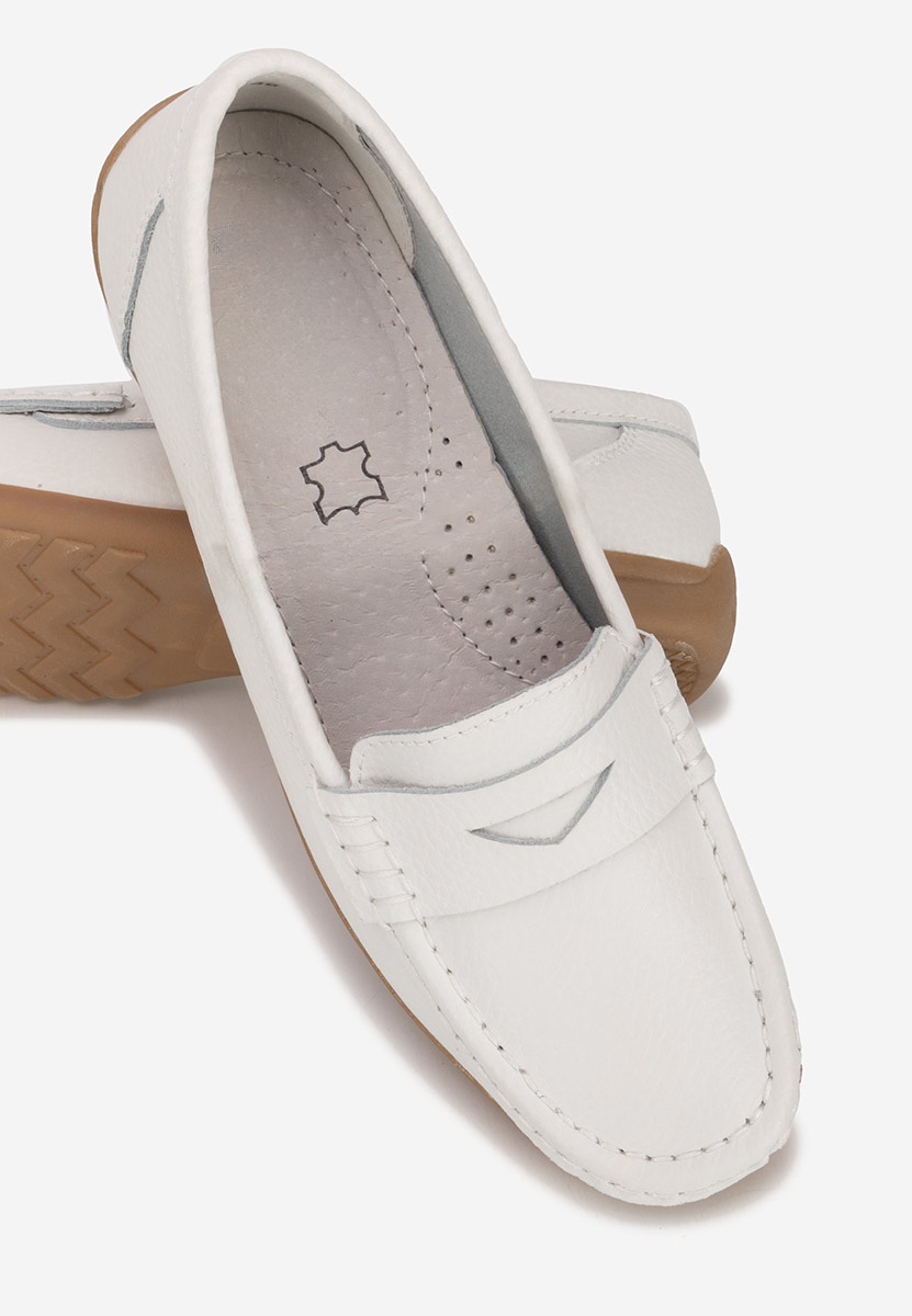 Białe mokasyny damskie skórzane Cheria