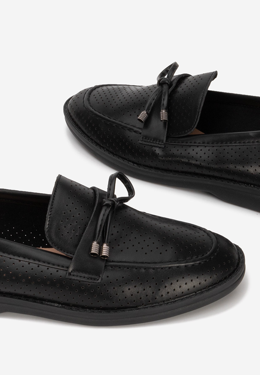 Czarne letnie mokasyny damskie Morvana V3