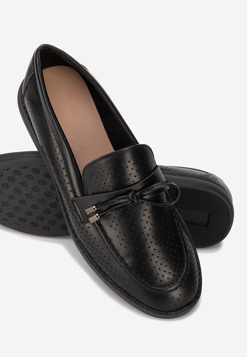 Czarne letnie mokasyny damskie Morvana V3