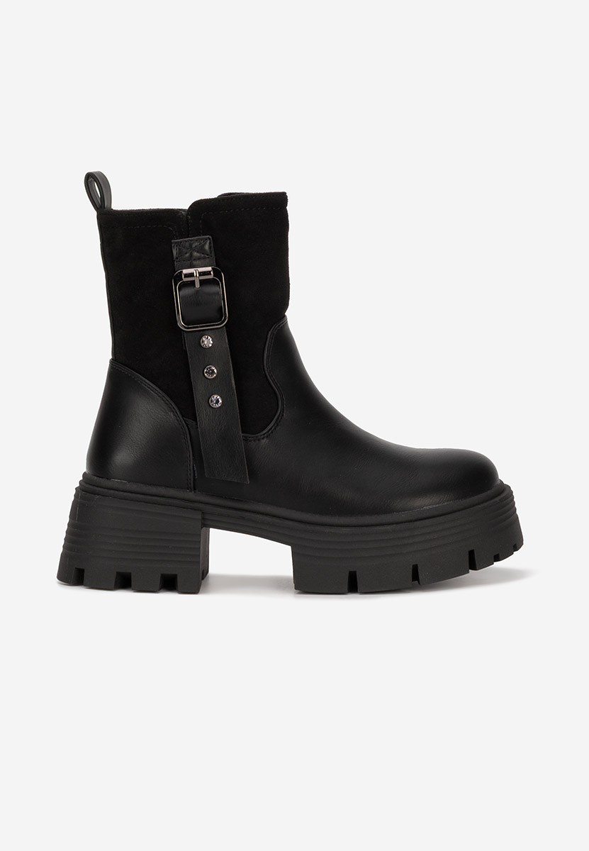 Czarne botki na platformie Isavine
