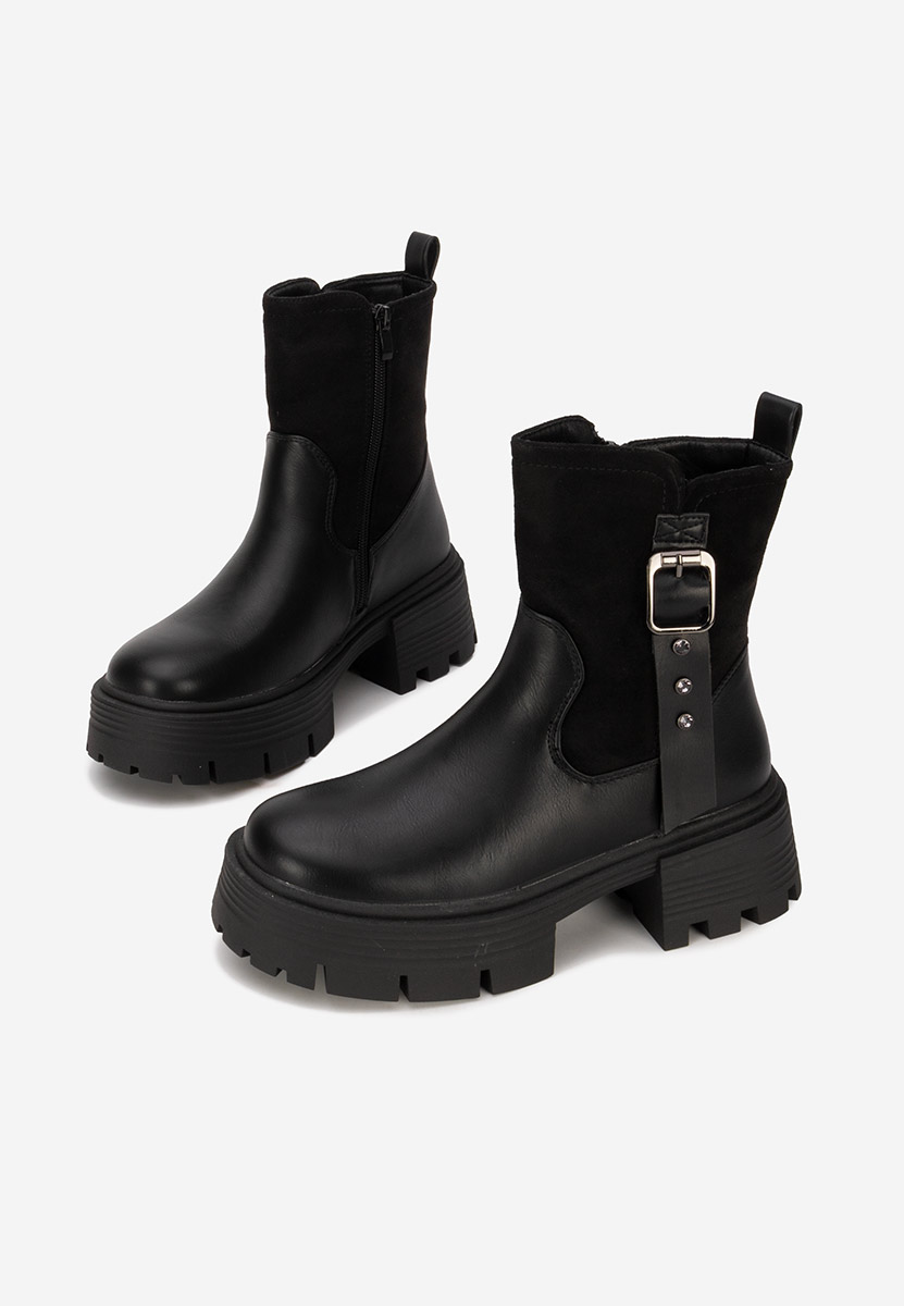 Czarne botki na platformie Isavine