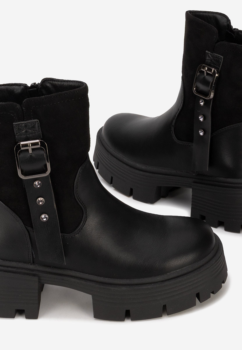 Czarne botki na platformie Isavine