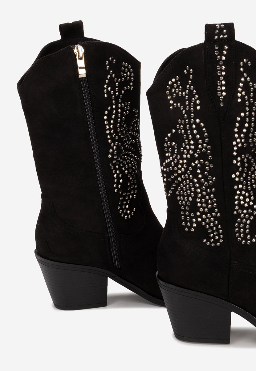 Czarne kozaki kowbojki damskie Avice