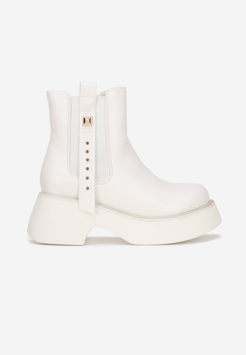 Białe kozaki damskie Janetia