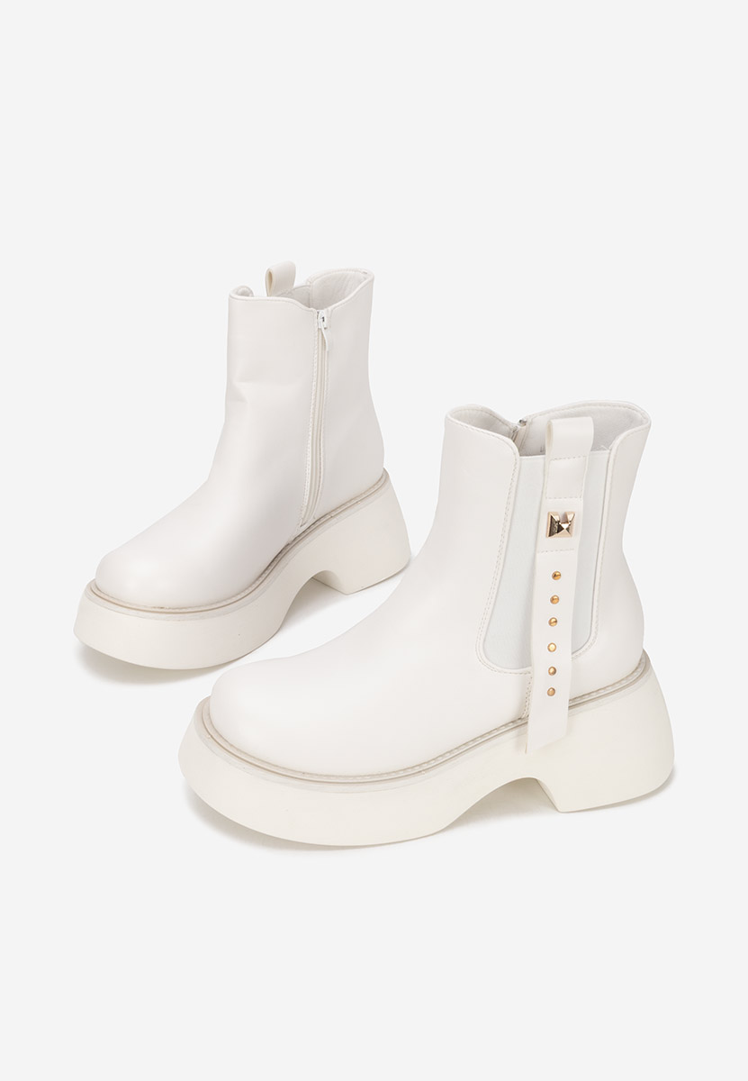 Białe kozaki damskie Janetia