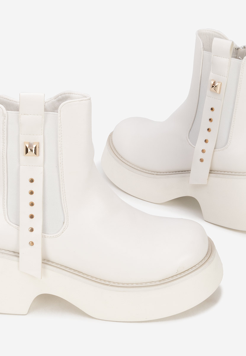 Białe kozaki damskie Janetia