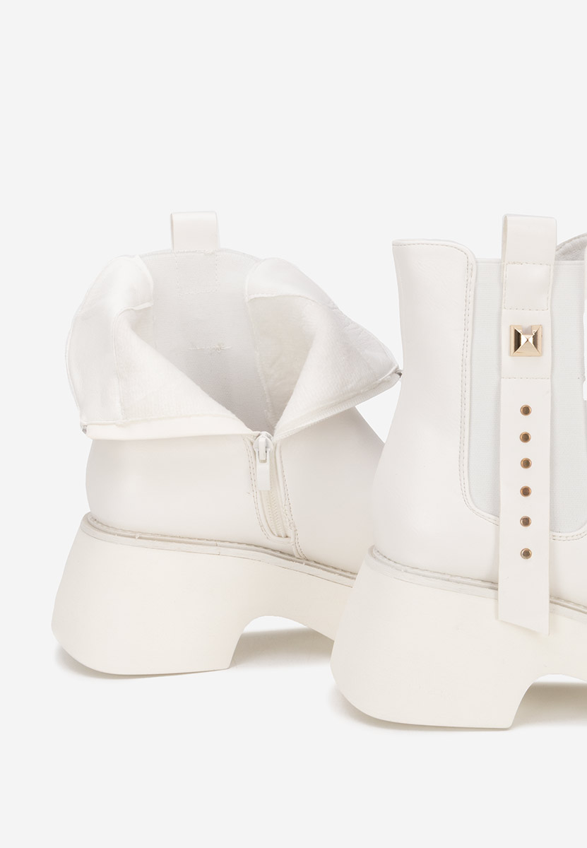 Białe kozaki damskie Janetia