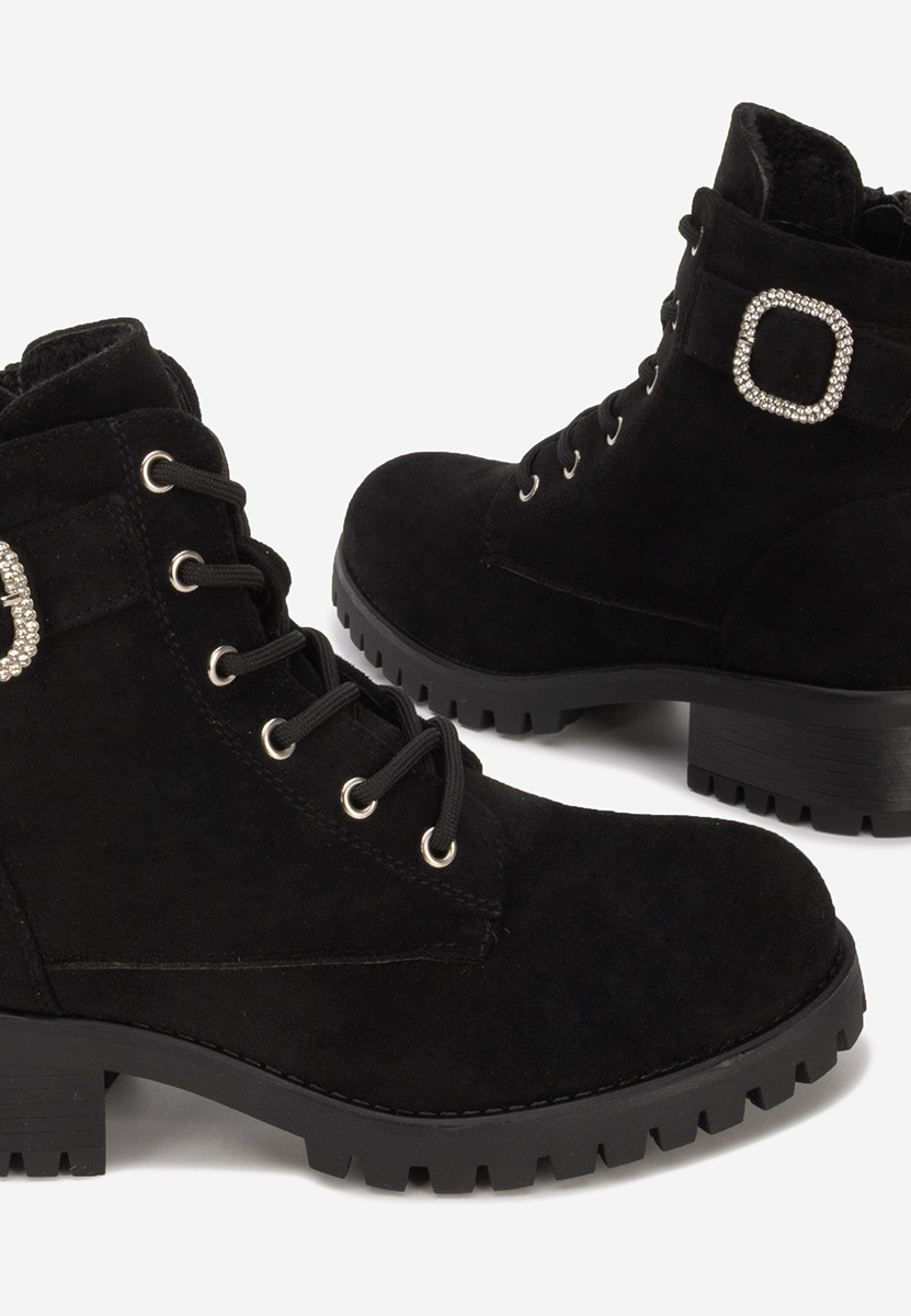 Czarne botki płaskie Garneta