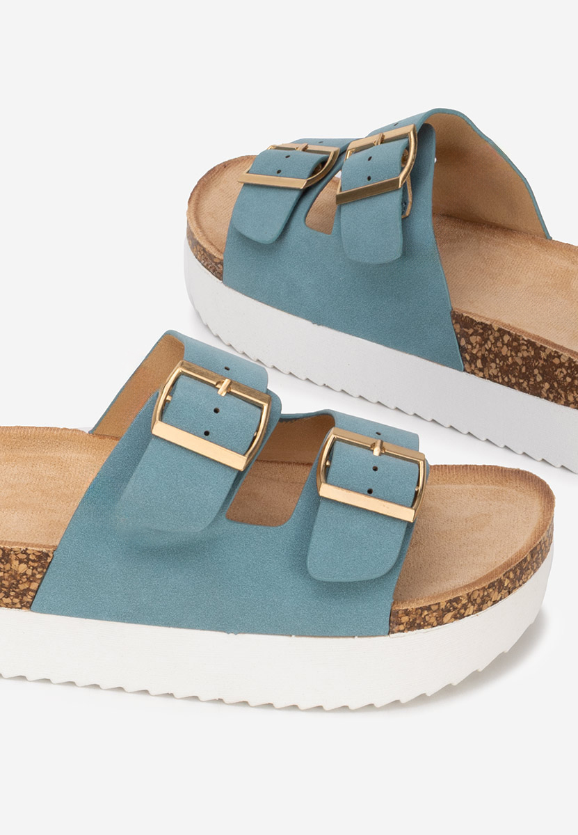 Niebieskie klapki na platformie Alminsa