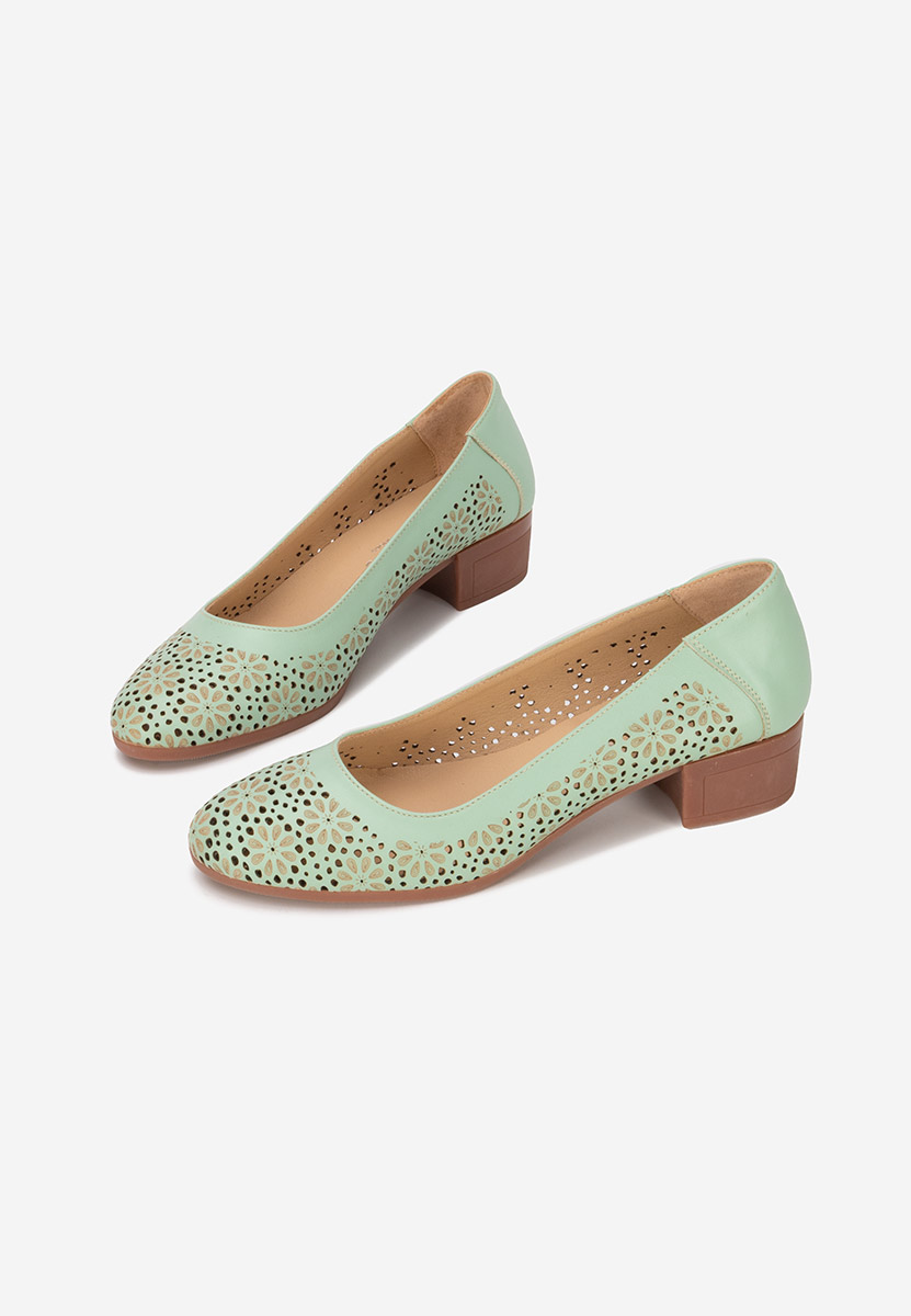 Turkusowe czółenka damskie skórzane Admire