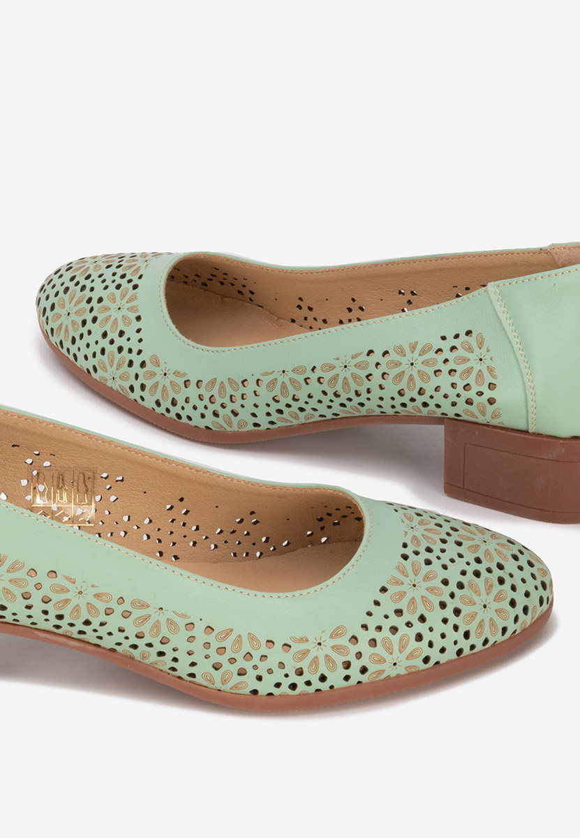 Turkusowe czółenka damskie skórzane Admire