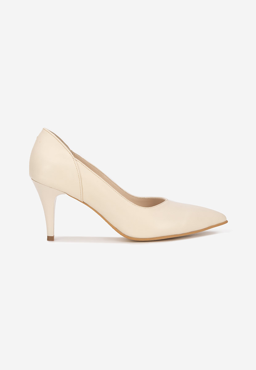 Beżowe szpilki skórzane Villemomble