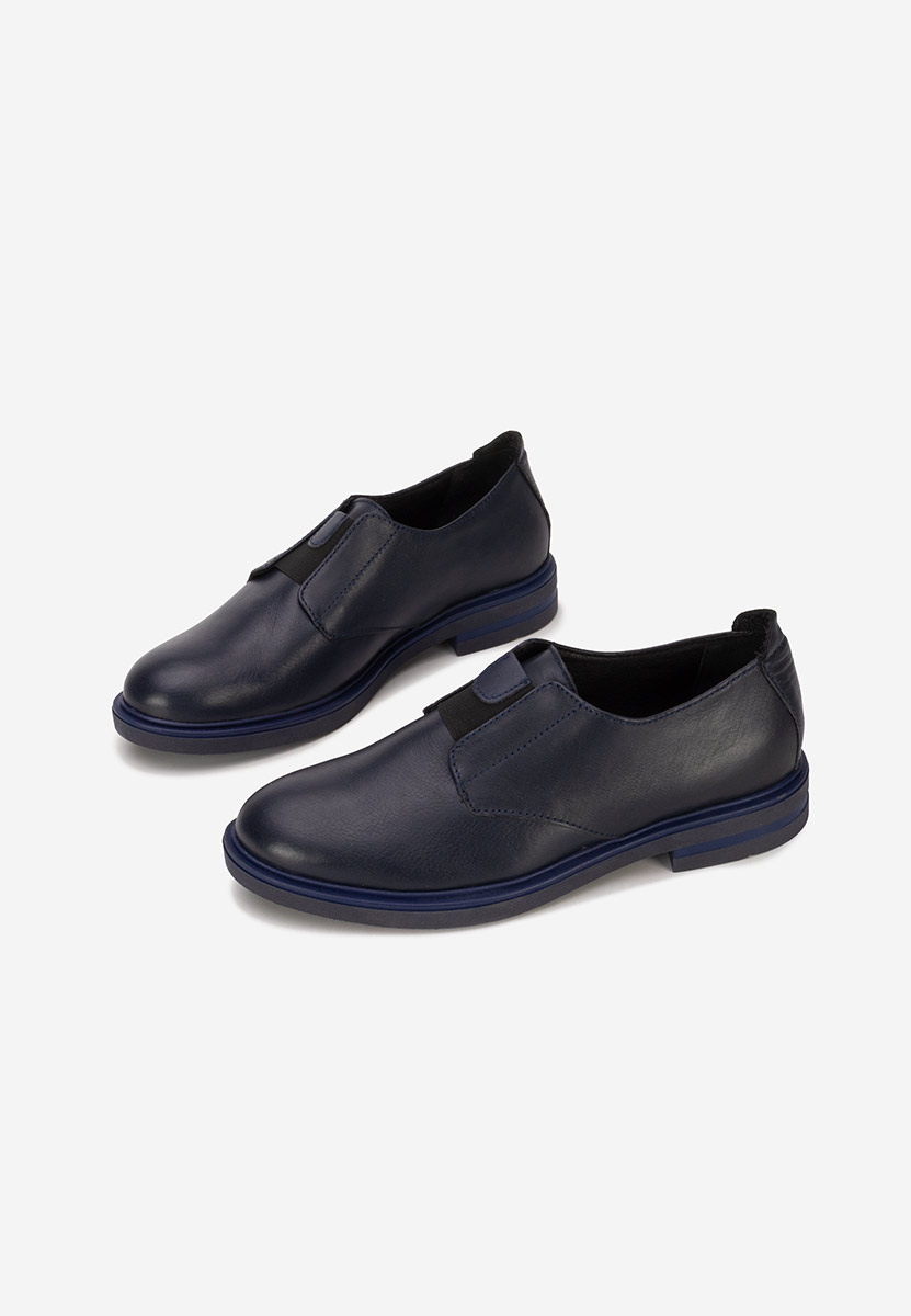 Granatowe półbuty damskie skórzane Losa