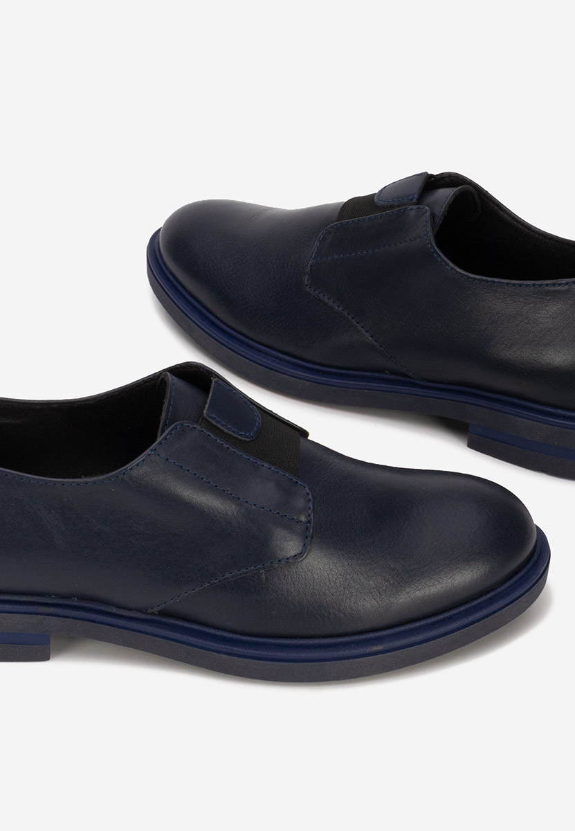 Granatowe półbuty damskie skórzane Losa