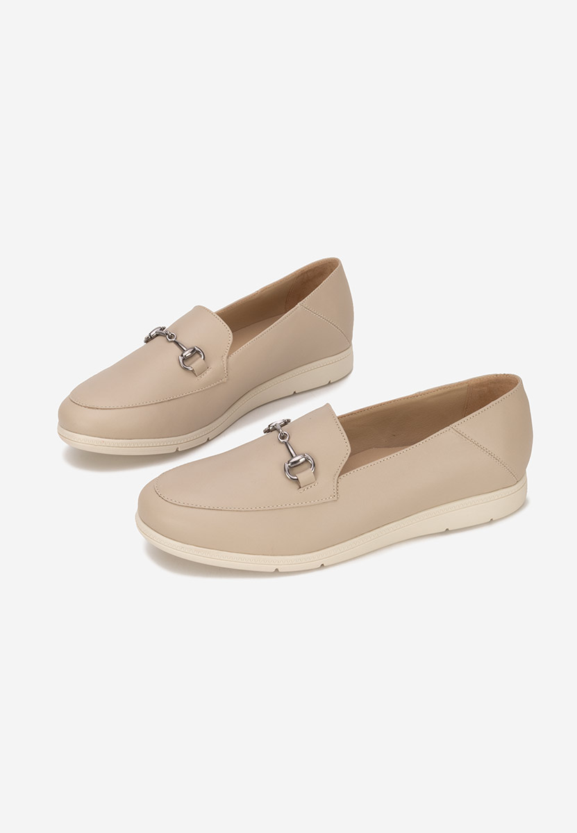 Beżowe mokasyny damskie skórzane Elvia B