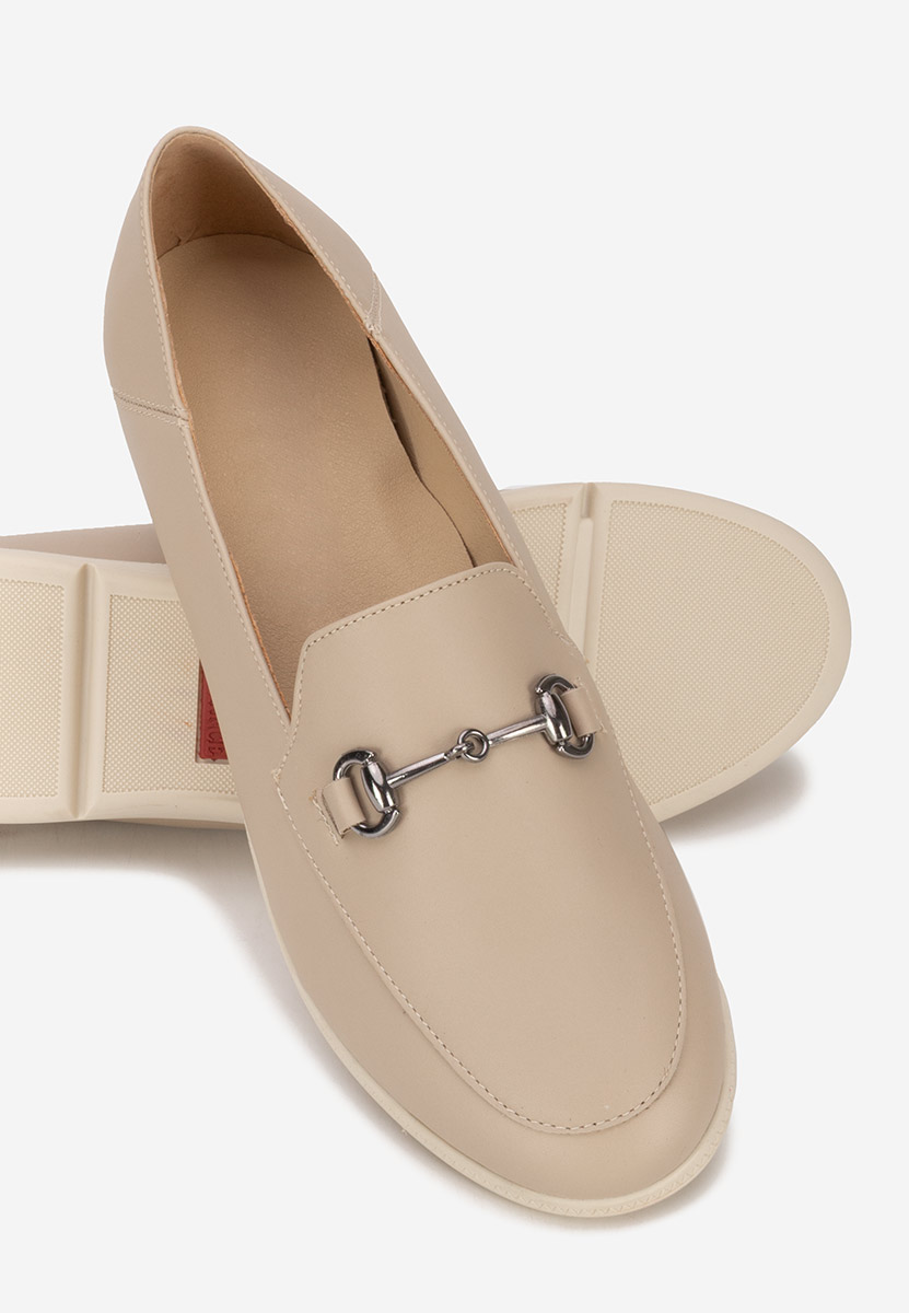 Beżowe mokasyny damskie skórzane Elvia B
