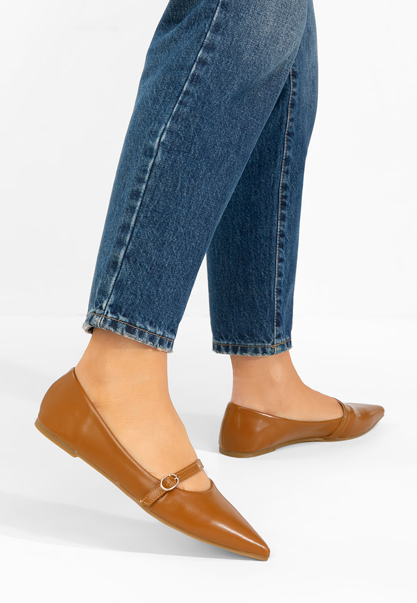 Camelowe baleriny w szpic Izaura