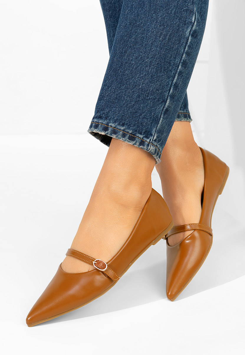 Camelowe baleriny w szpic Izaura