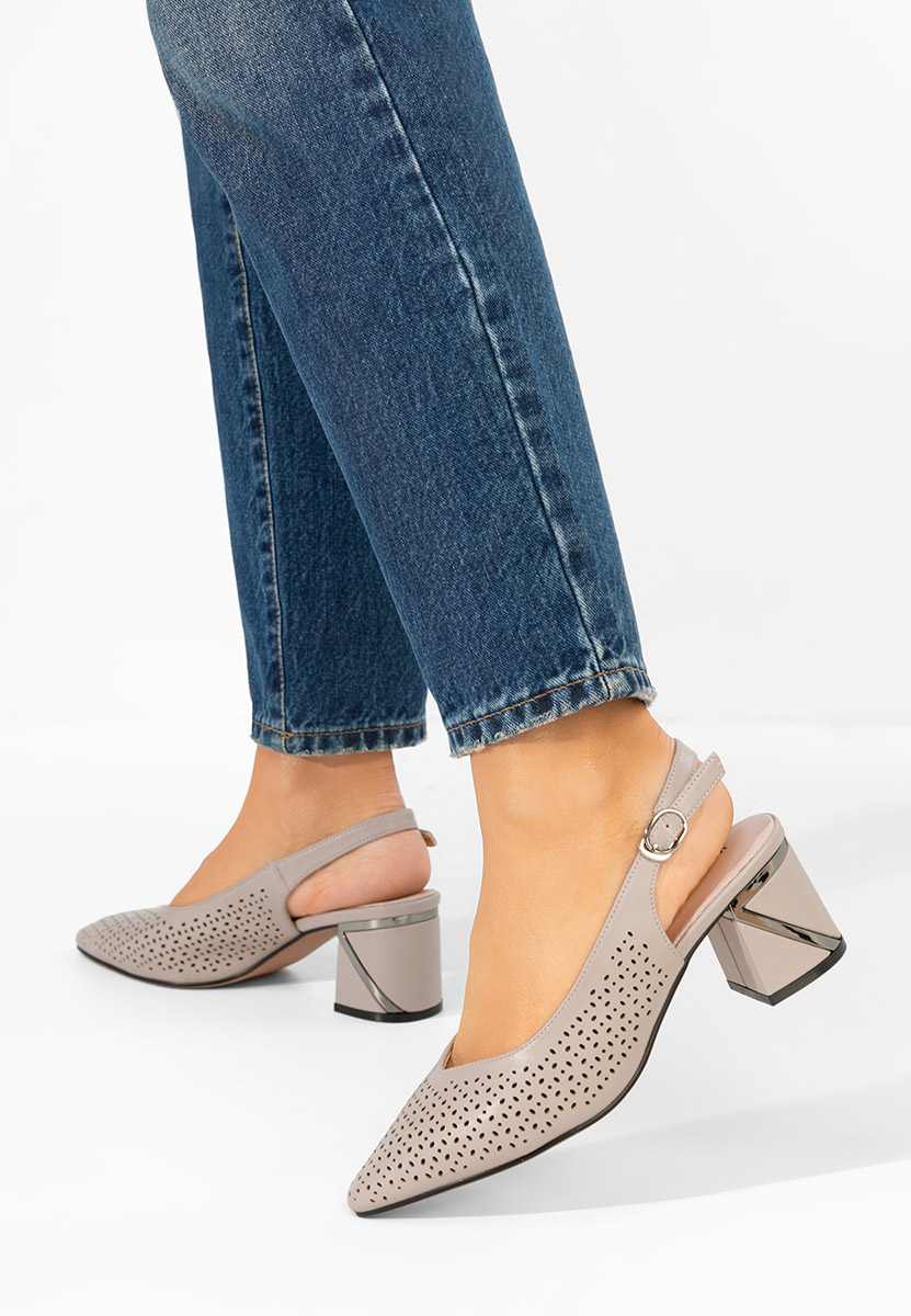 Szare czółenka bez pięt Fermina