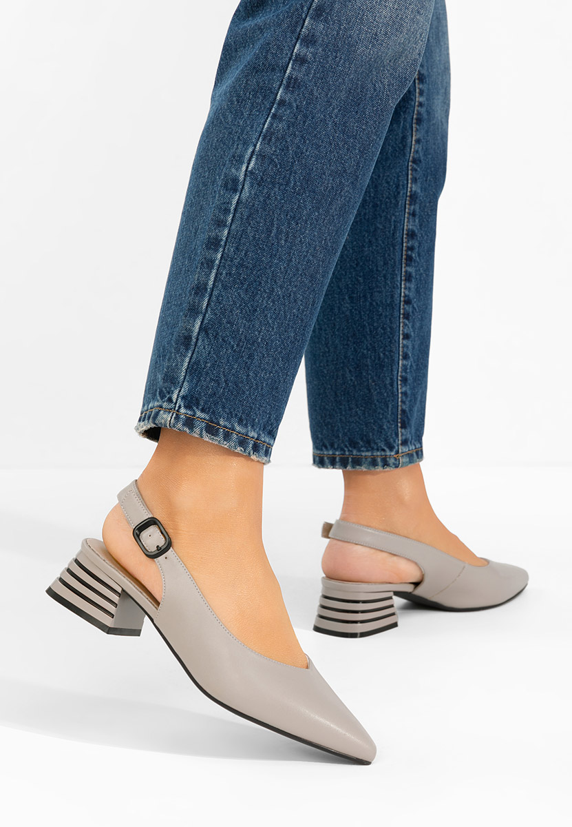 Szare czółenka bez pięt Ranina