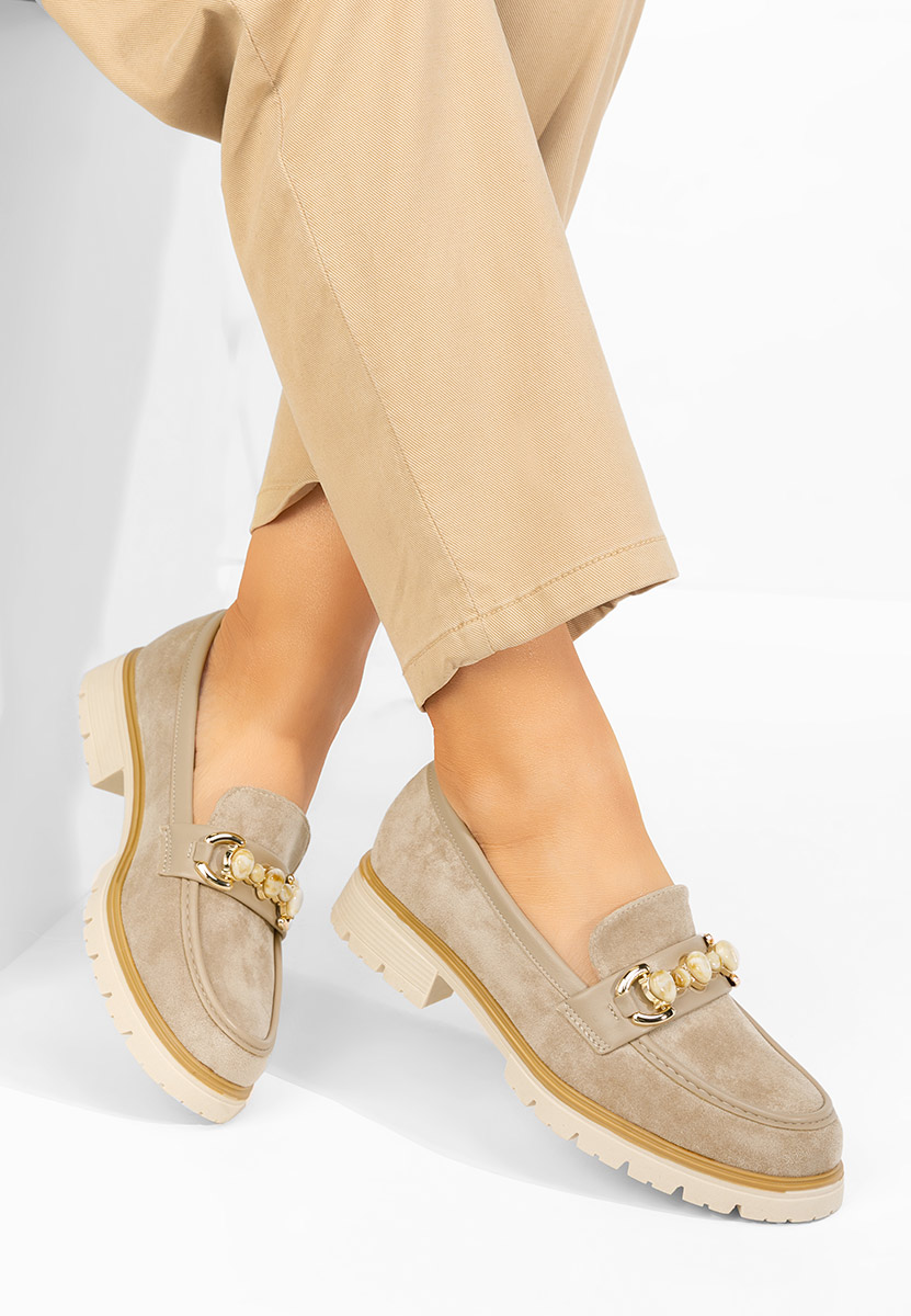 Khaki mokasyny damskie Amberlin