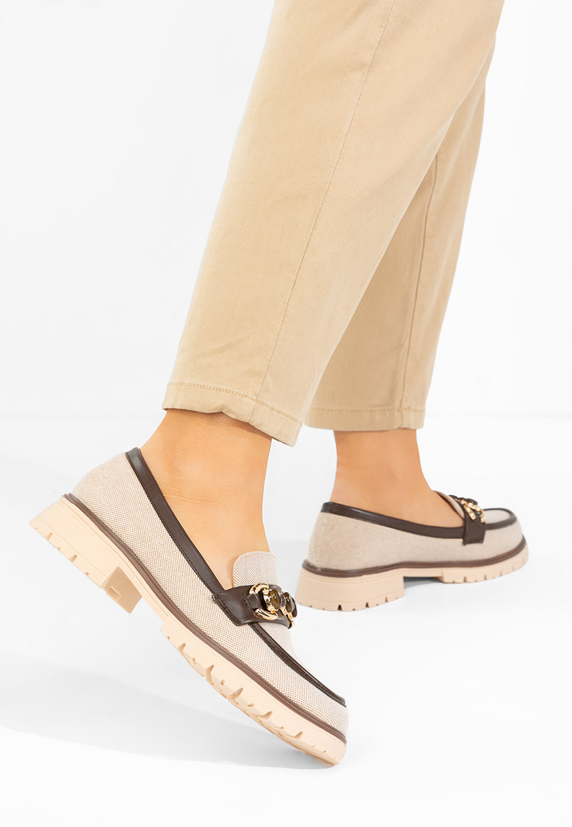 Beżowe mokasyny damskie Amberlin