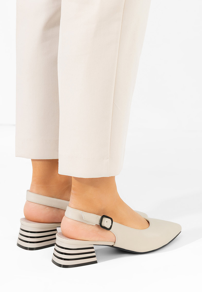 Beżowe czółenka bez pięt Ranina