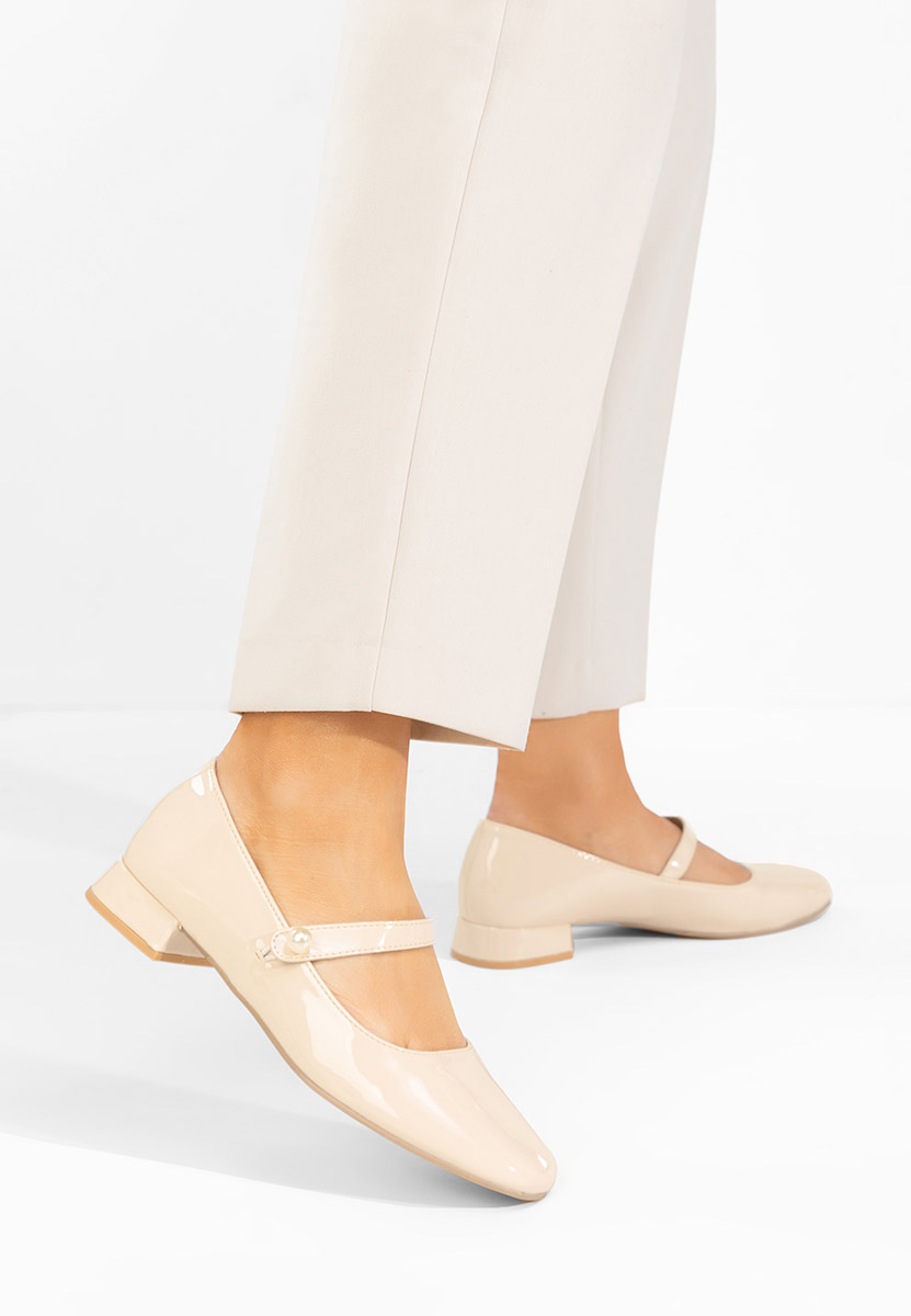 Beżowe czółenka na niskim obcasie Jenelle V2