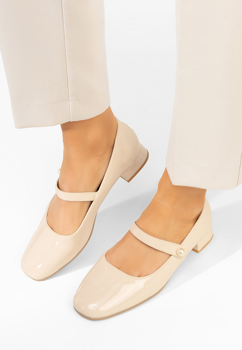 Beżowe czółenka na niskim obcasie Jenelle V2