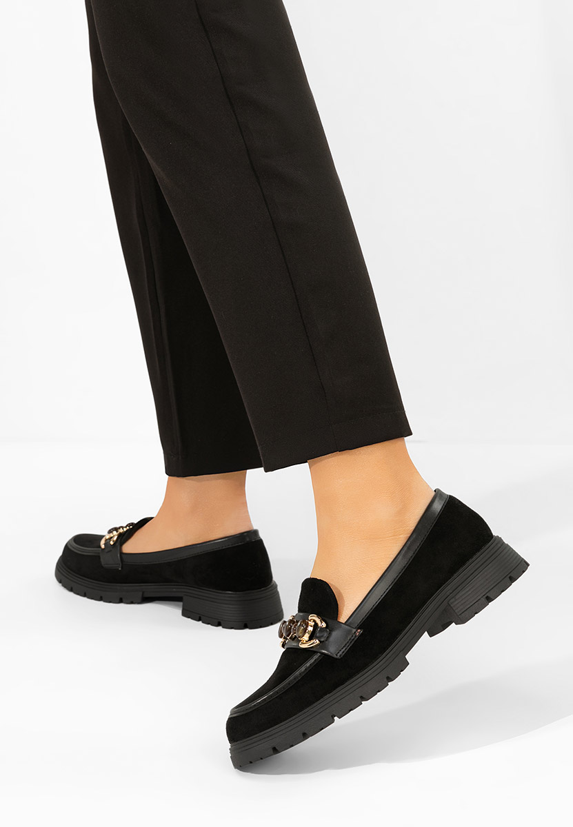 Czarne mokasyny damskie Amberlin