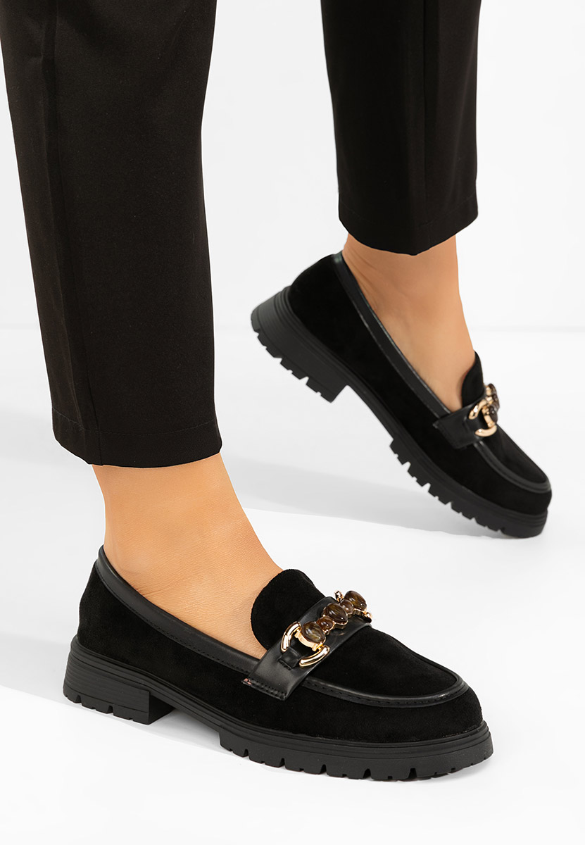 Czarne mokasyny damskie Amberlin