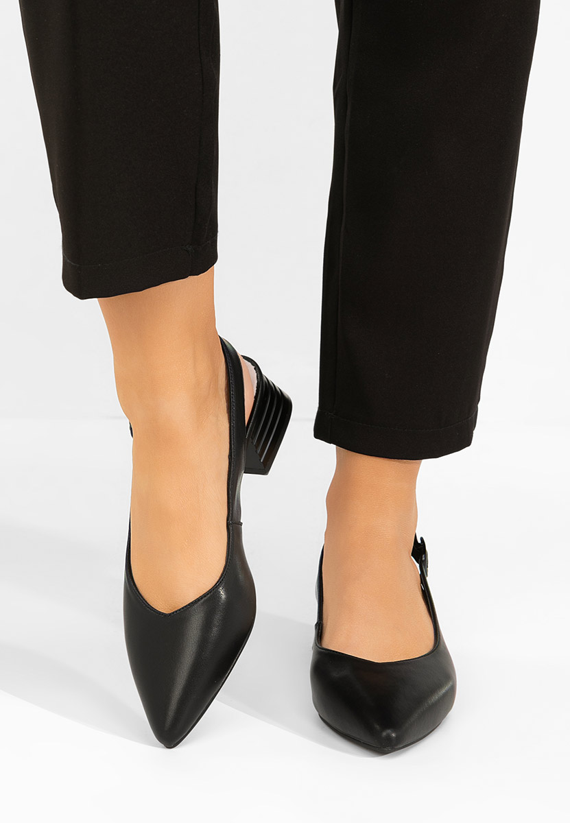 Czarne czółenka bez pięt Ranina