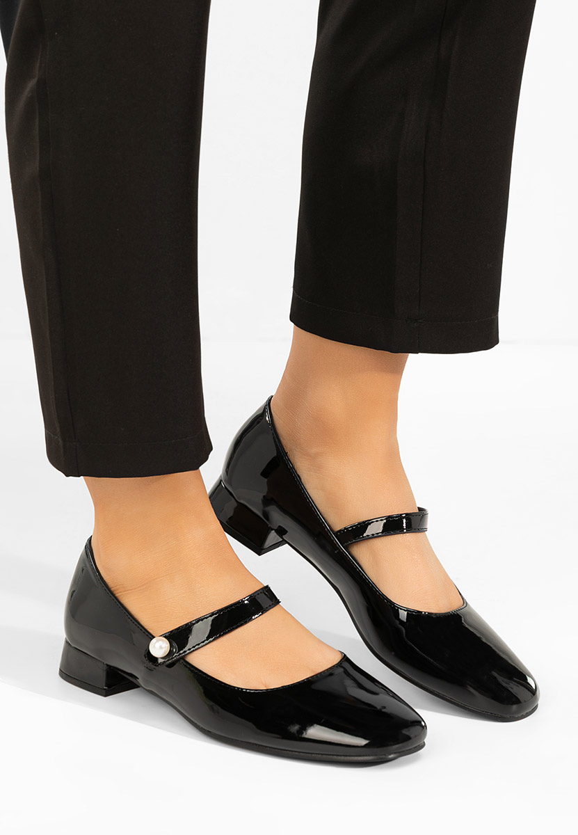 Czarne czółenka na niskim obcasie Jenelle V2