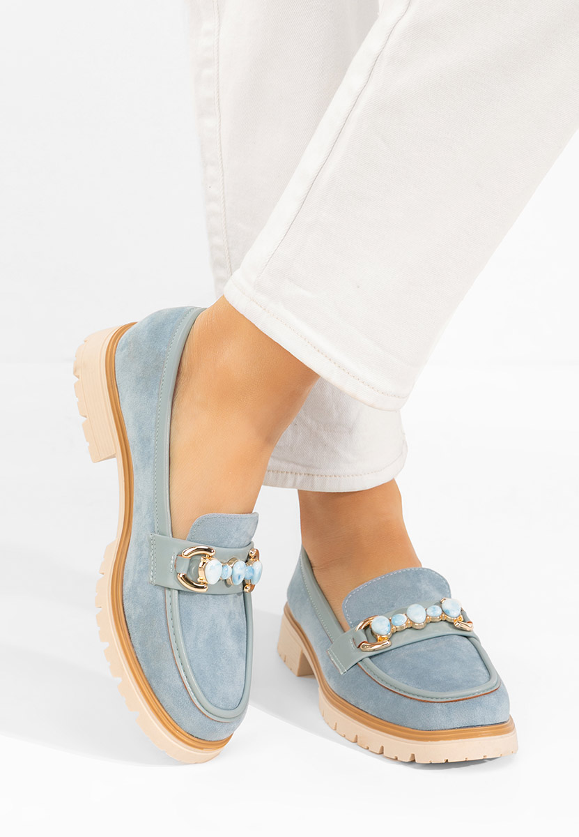 Niebieskie mokasyny damskie Amberlin