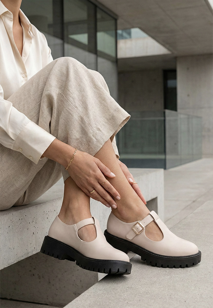 Beżowe półbuty damskie Kenia