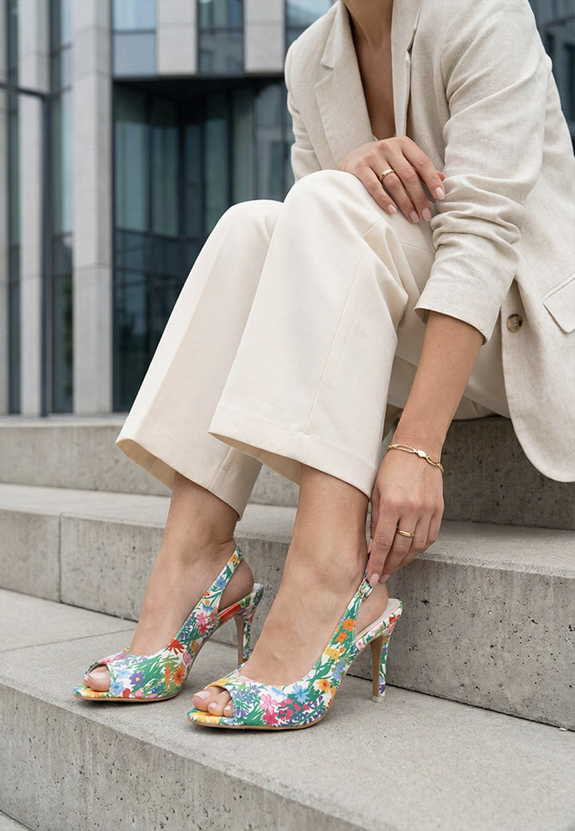 Wielokolorowy sandały na szpilce Avesta