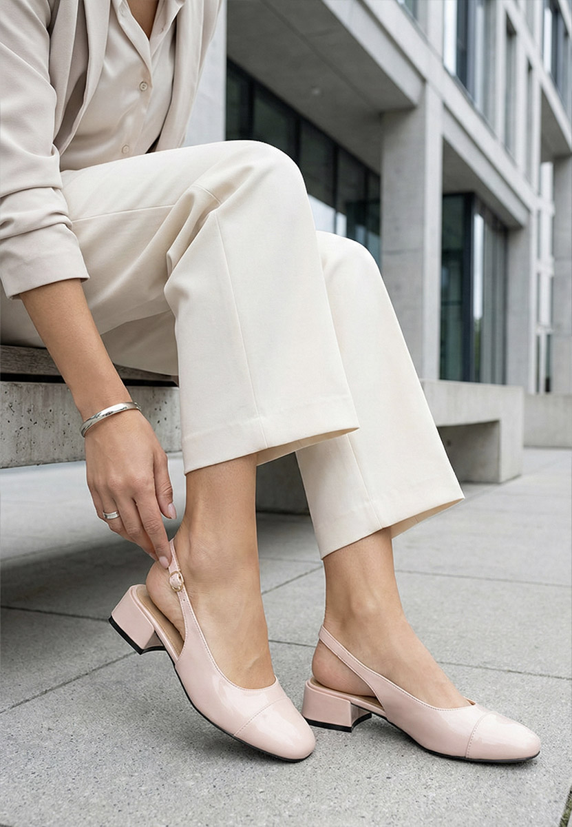 Różowe czółenka bez pięt Charissa