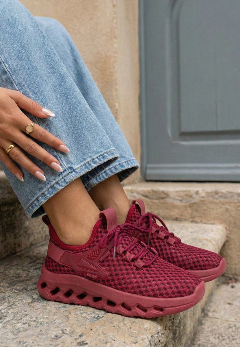 Bordowe buty sportowe damskie Martynna
