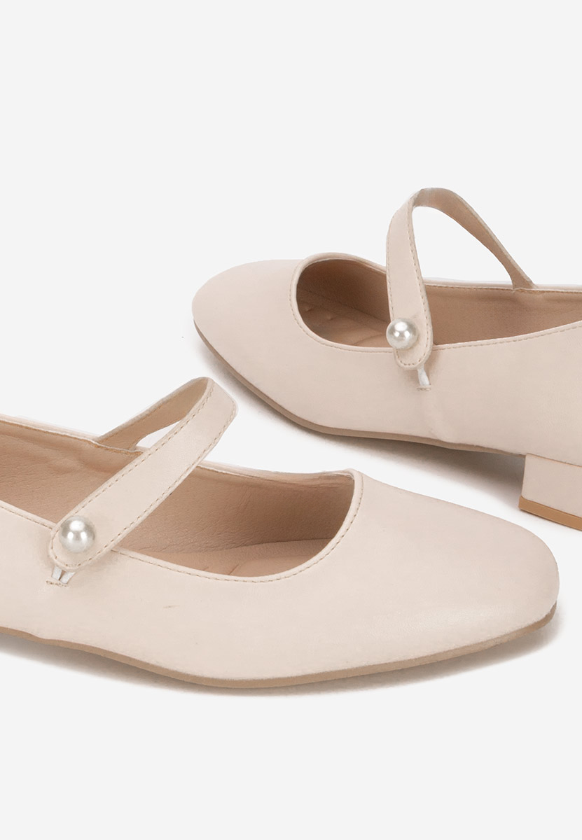 Beżowe czółenka na niskim obcasie Jenelle