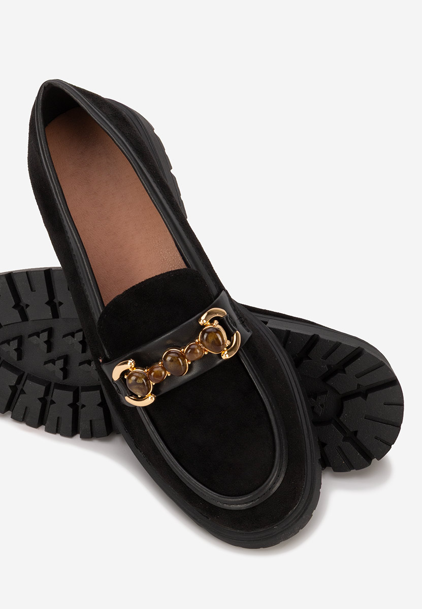 Czarne mokasyny damskie Amberlin