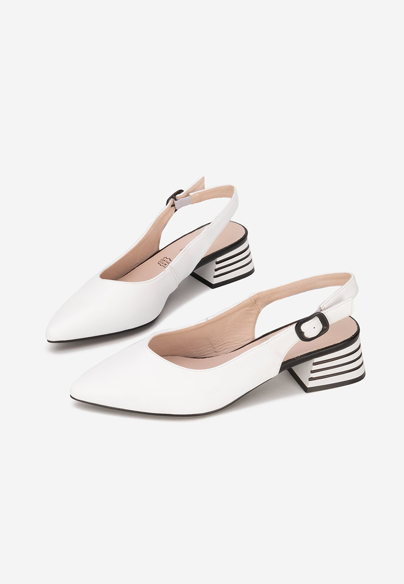 Białe czółenka bez pięt Ranina