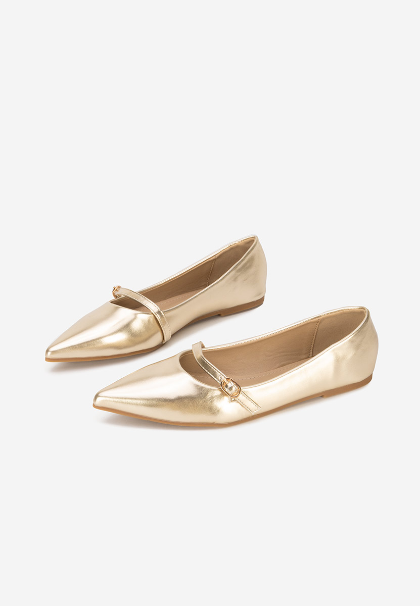 Złote baleriny w szpic Izaura