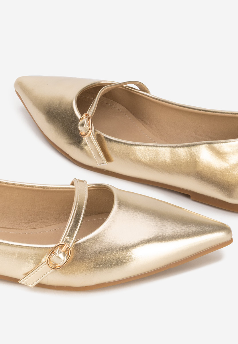 Złote baleriny w szpic Izaura