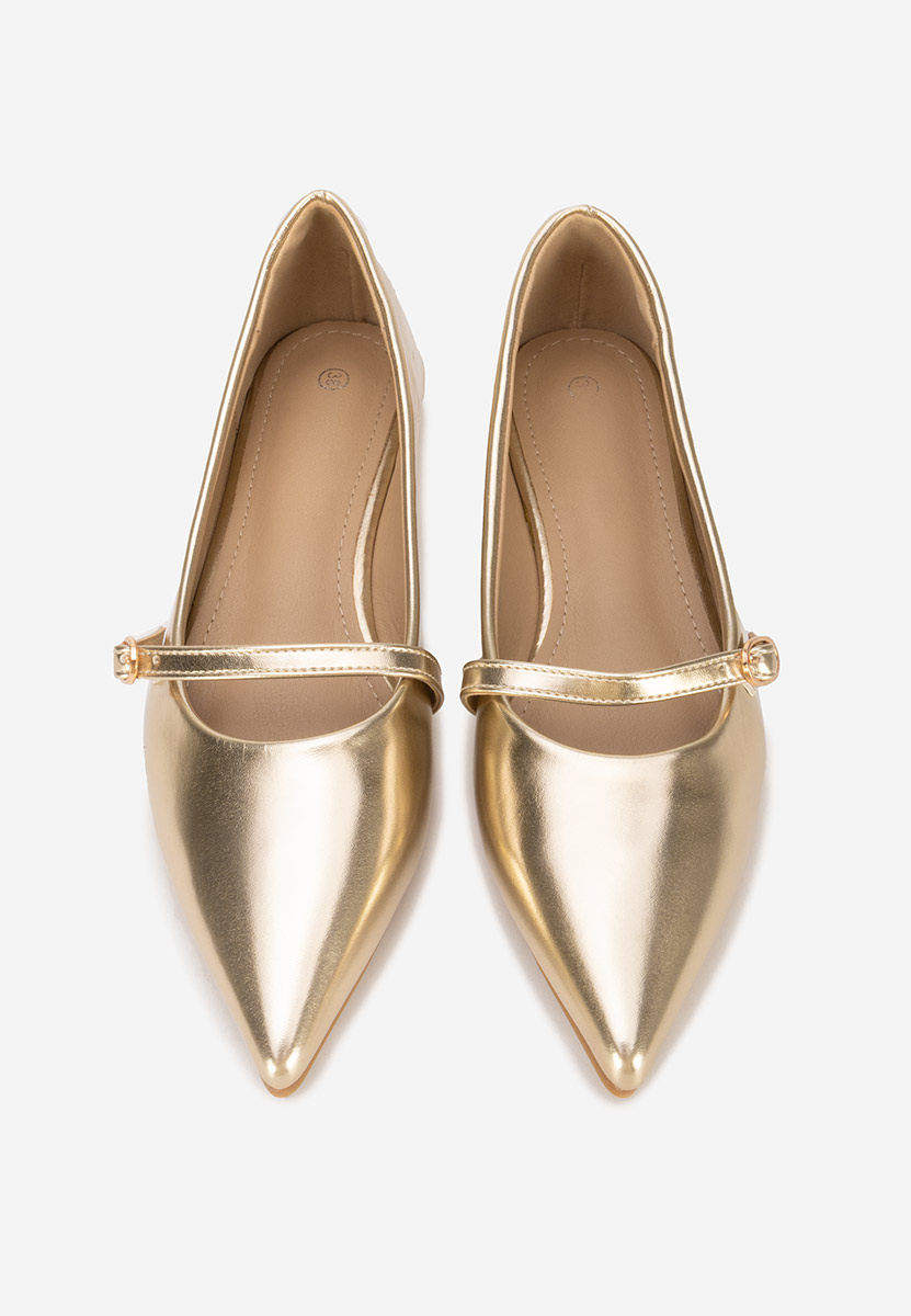 Złote baleriny w szpic Izaura