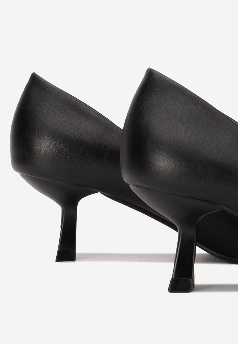 Czarne czółenka na niskim obcasie Enolia