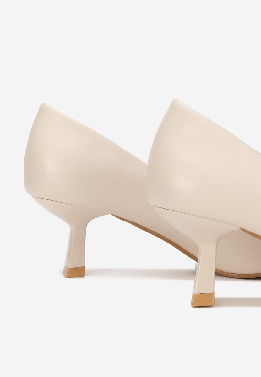 Beżowe czółenka na niskim obcasie Enolia