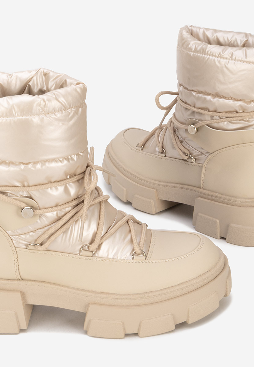 Beżowe śniegowce damskie Izbora