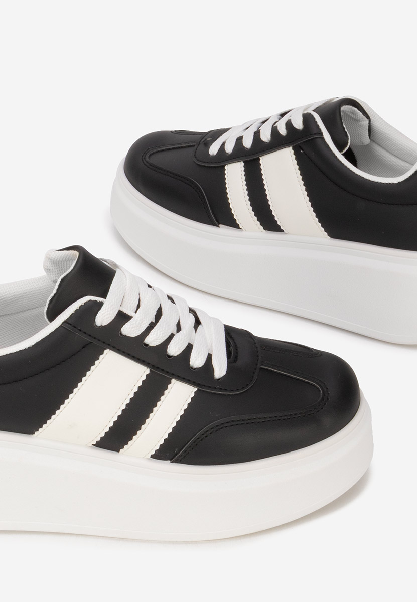 Czarne sneakersy na platformie Semana