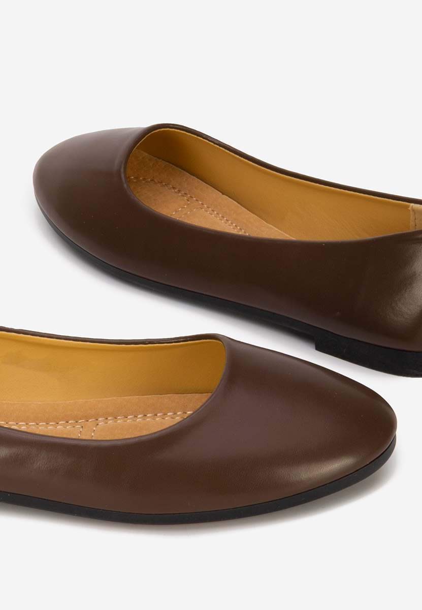 Brązowe baleriny damskie Zoenia