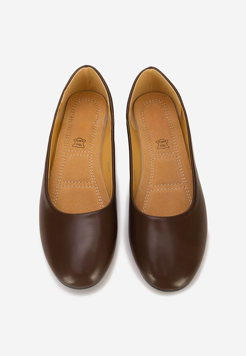 Brązowe baleriny damskie Zoenia